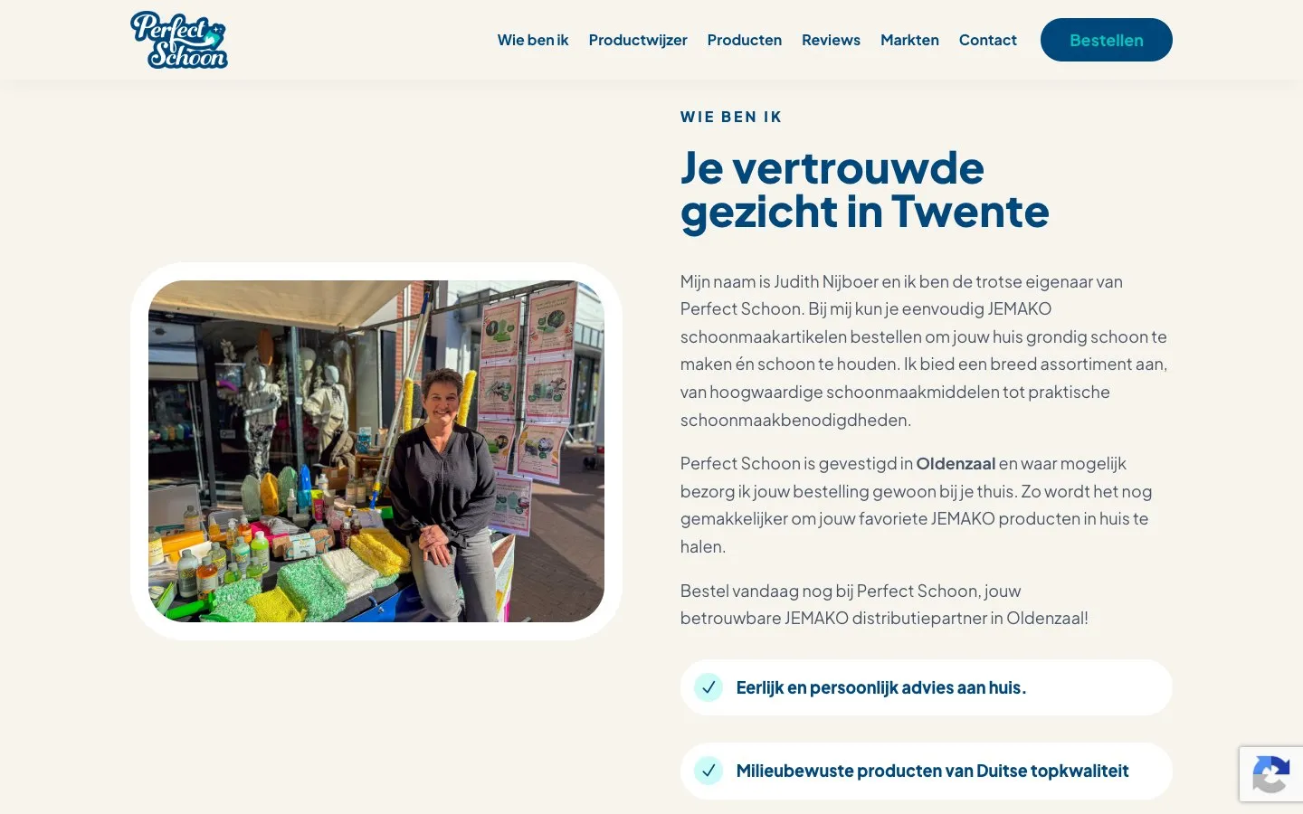 De productwijzer en categorieën op de site van Perfect Schoon