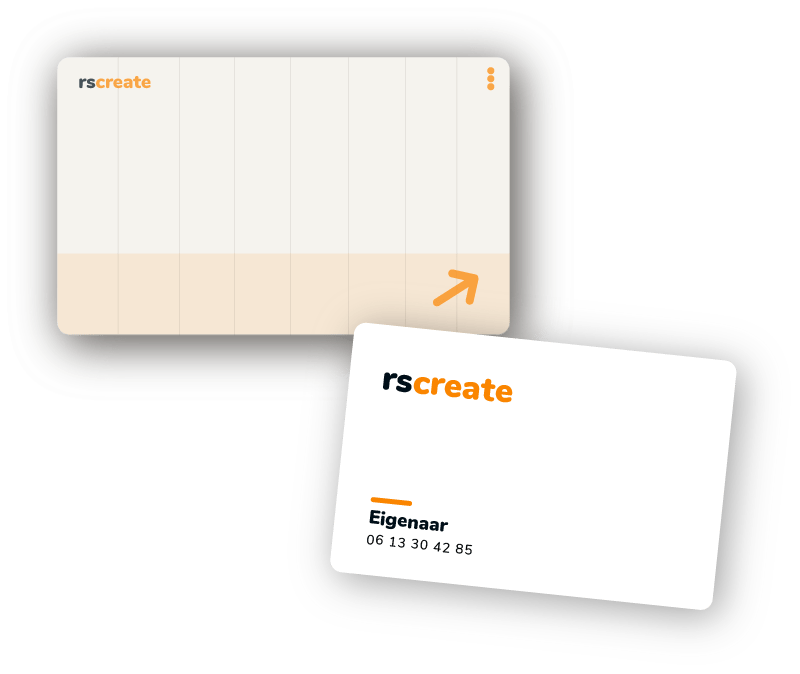 grafisch-design-webontwikkeling-rscreate Een mock-up van een site en een visitekaartje. Grafisch Design & Webontwikkeling bij rscreate